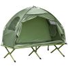 Outsunny 1 Person Folding Camping Cot, Portable Outdoor with Carry Bag, 2-in-1 Elevated Camping Bed Tent Single