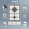 Gas Cooktop 2 Burner Propane Cooktop, Stainless Steel Propane Stove 12 inch, Bulit-in Gas Stove Top with Thermocouple Protection