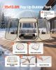 VEVOR Pop up Bubble Tent, 15 x 13.8 ft Waterproof & UV-Resistant, Clear Camping Tent Shelter, Outdoor Garden Dome Igloo Tents with Windows