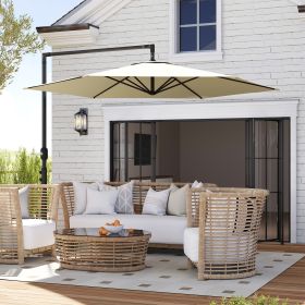 Offset Patio Umbrella with Crank (Option: Beige-1700x240x170 mm)