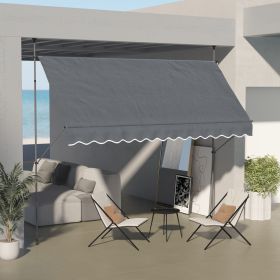 11.5' x 4' Manual Retractable Awning (Option: Dark Gray-1320x150x150 mm)