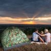 4 Persons Camping Waterproof Tent Pop Up Tent Instant Setup Tent w/2 Mosquito Net Doors Carrying Bag Folding 4 Seasons for Hiking Climbing Adventure F