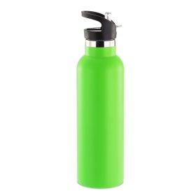 Sports Water Bottle Stainless Steel Vacuum-Insulated Drinking Cup w/ Straws Outdoor Cycling Hiking (Option: StillWaterBottle750mlGRN)