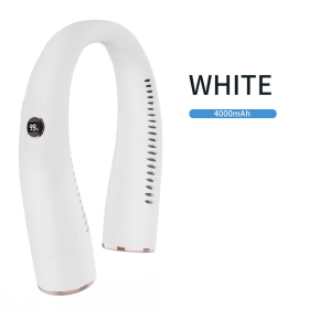 US Version Ergonomic Design Battery-powered Neck Fan, USB Button Control To Enjoy The Cool Summer (Option: White)