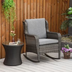 Patio Rocking Chair (Option: Gray-930x240x780 mm)