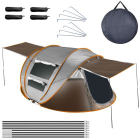 5-8 Person Pop Up Tent Automatic Setup Camping Tent Waterproof Instant Setup Tent with 4 Tent Poles 2 Mosquito Net Windows Carrying Bag for Hiking Cli (Option: TentProKhaki58)