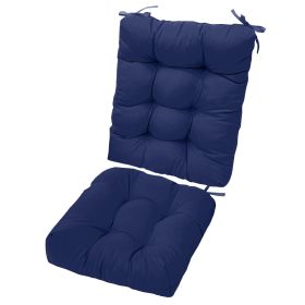 Rocking Chair Cushion 2 Pieces Back Seat Sets with Non-Slip Ties Polyester Fiber Filling 
Comfortable for Indoor Home Office Car (Option: ChairCushionNavyBlue)