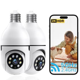 WiFi Indoor E27 Network Security Camera 2K Light Bulb Colorful Smart Home Full HD IP Camera 2pcs Set Camera (Option: 3MP-2pcs)