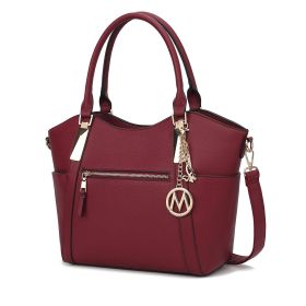 MKF Collection Janise Solid Tote Handbag Women by Mia K (Color: Burgundy, Material: Vegan Leather)