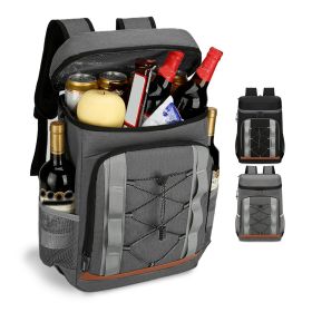 Cooler Backpack 36 Can Leakproof Insulated Cooler Backpack with 25L/6.6Gal for Picnic Camping Beach Hiking Fishing Travel (Option: CoolerBackpackGrey)