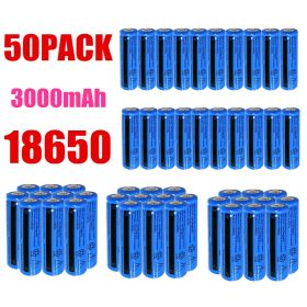 50&100pcs  Battery 3.7V Rechargerable Li-ion 3000mAh 18650 Batteries For Torch Flashlight Laser Headlamp (Option: 50PCS)