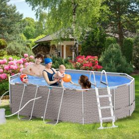 Above Ground Swimming Pool, Non-Inflatable Frame Pool, Gray (Option: Gray-310x385x870 mm)